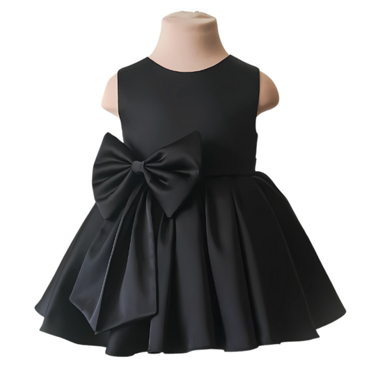 Bablyz Black Silk Kids Frock Dress