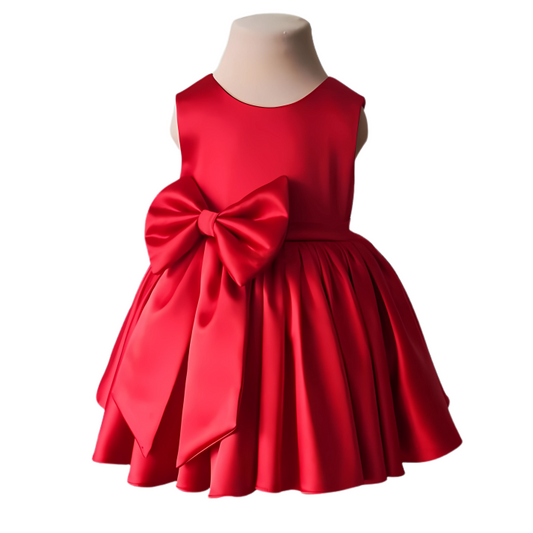 Bablyz Red Silk Kids Frock Dress