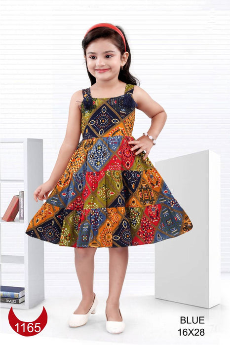 Bablyz Casual wear Kids Frock Dress - Blue